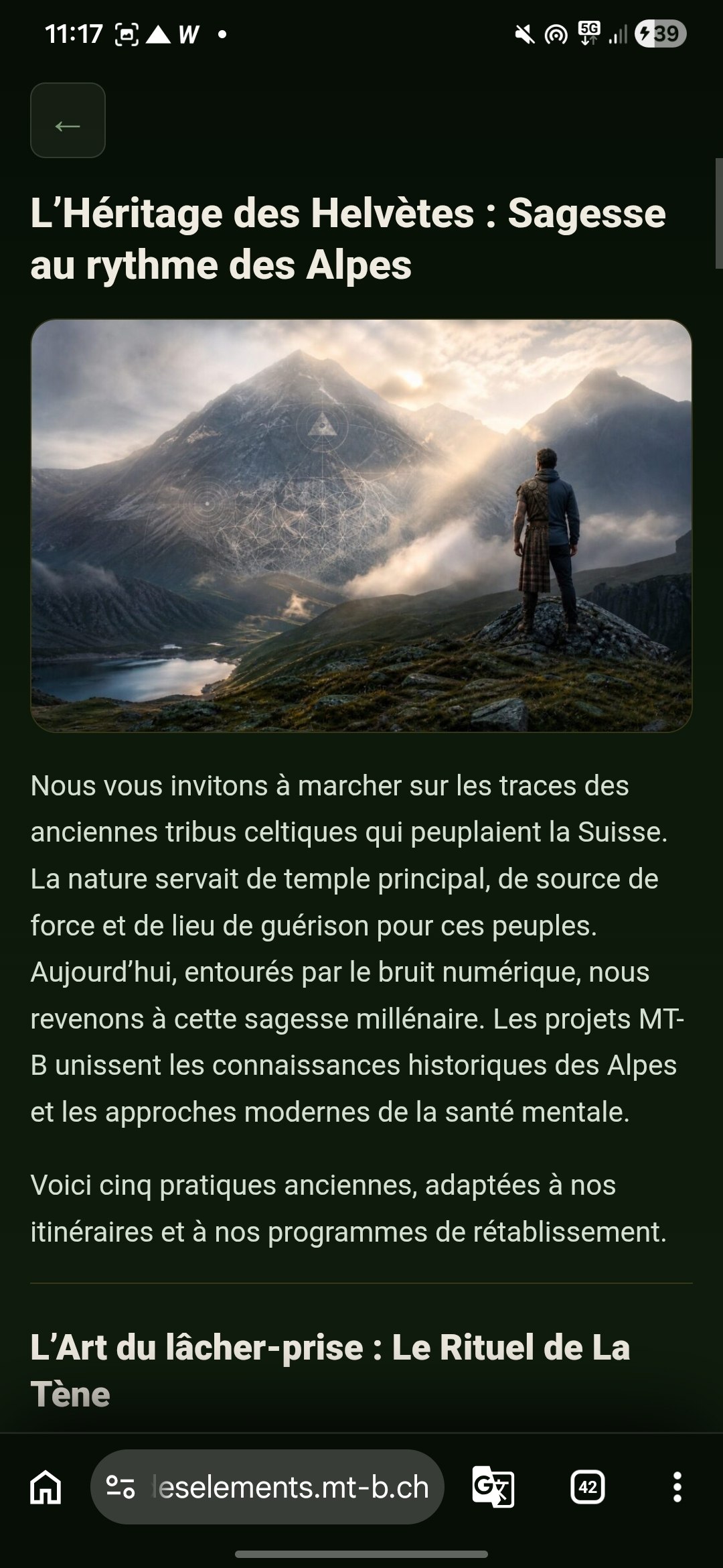 Capture d’écran de l’application : texte 6