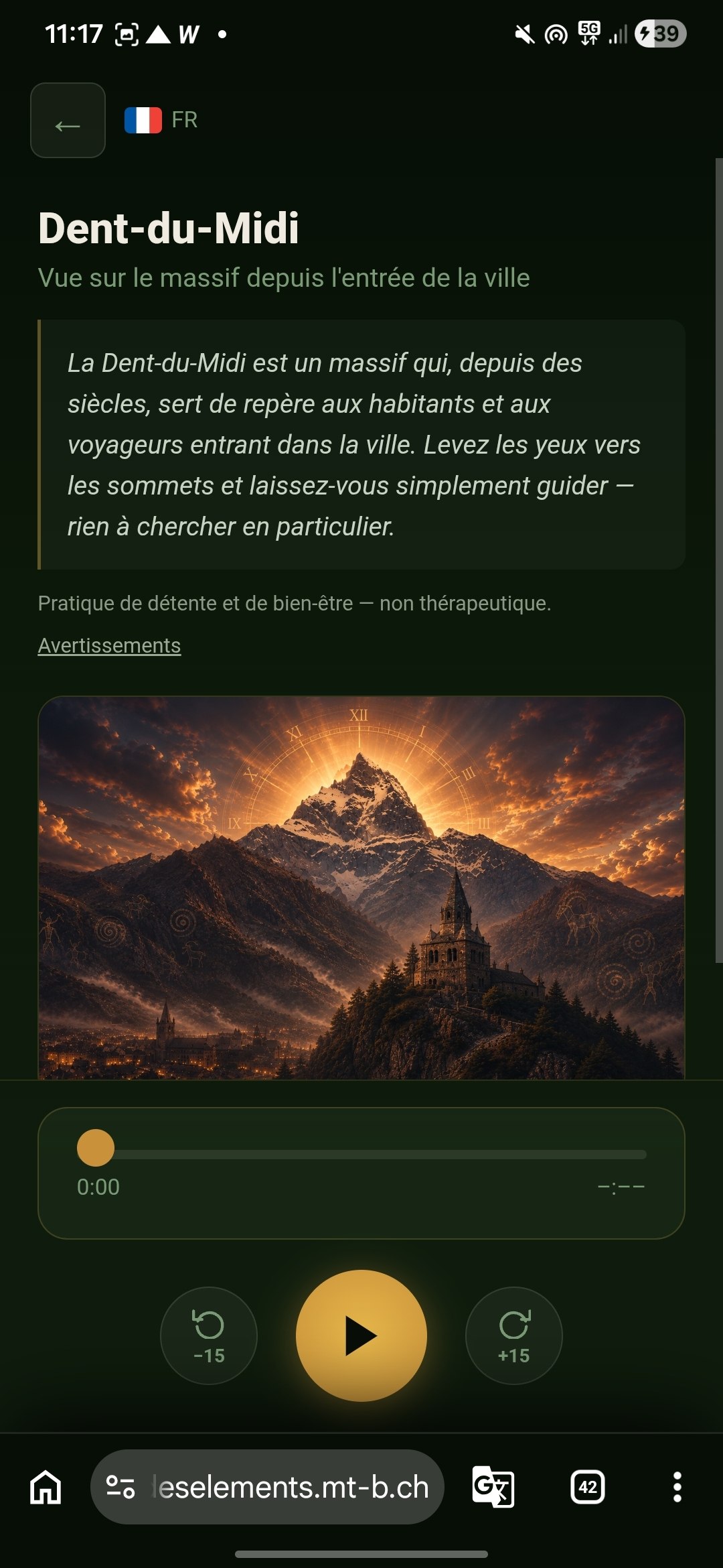 Capture d’écran de l’application : histoire 4