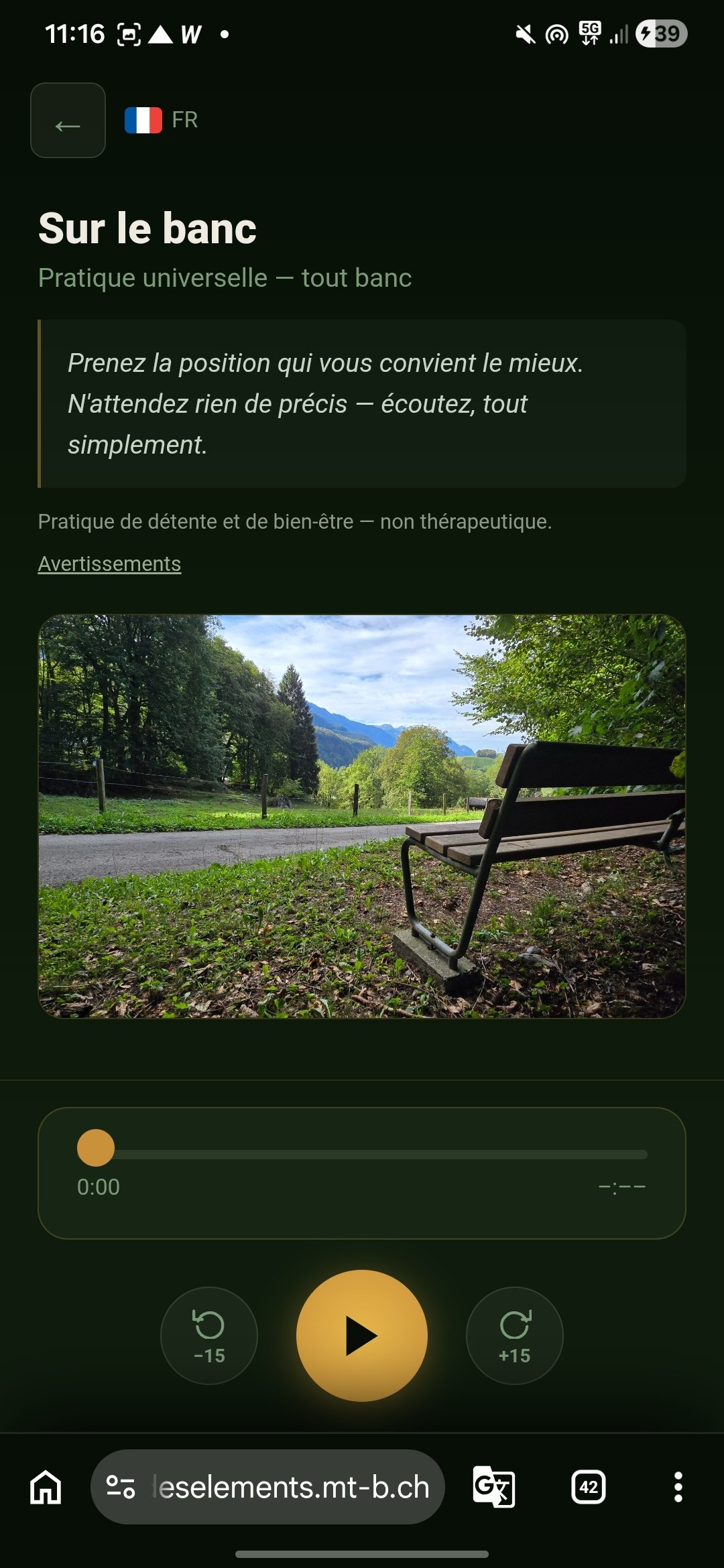 Capture d’écran de l’application : exercice 2