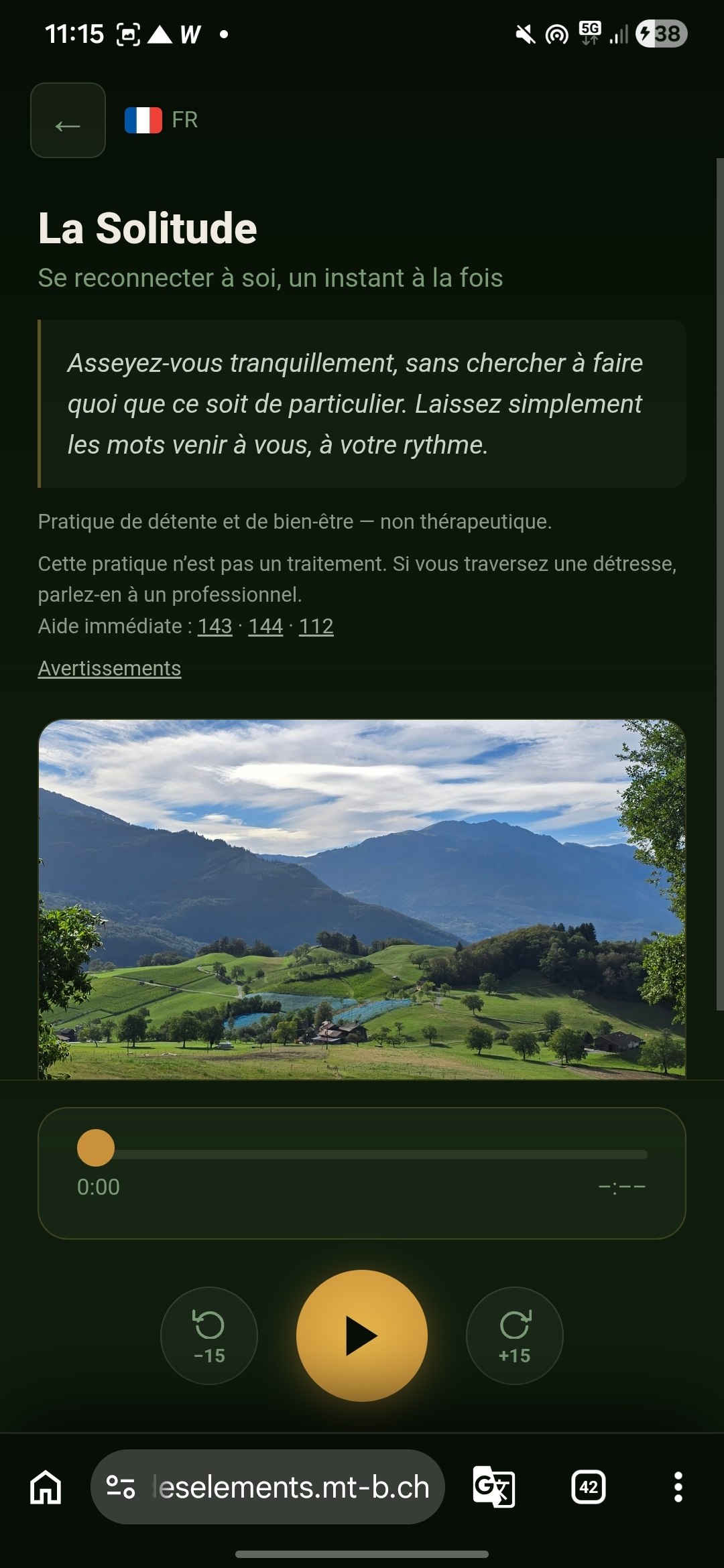 Capture d’écran de l’application : exercice 7