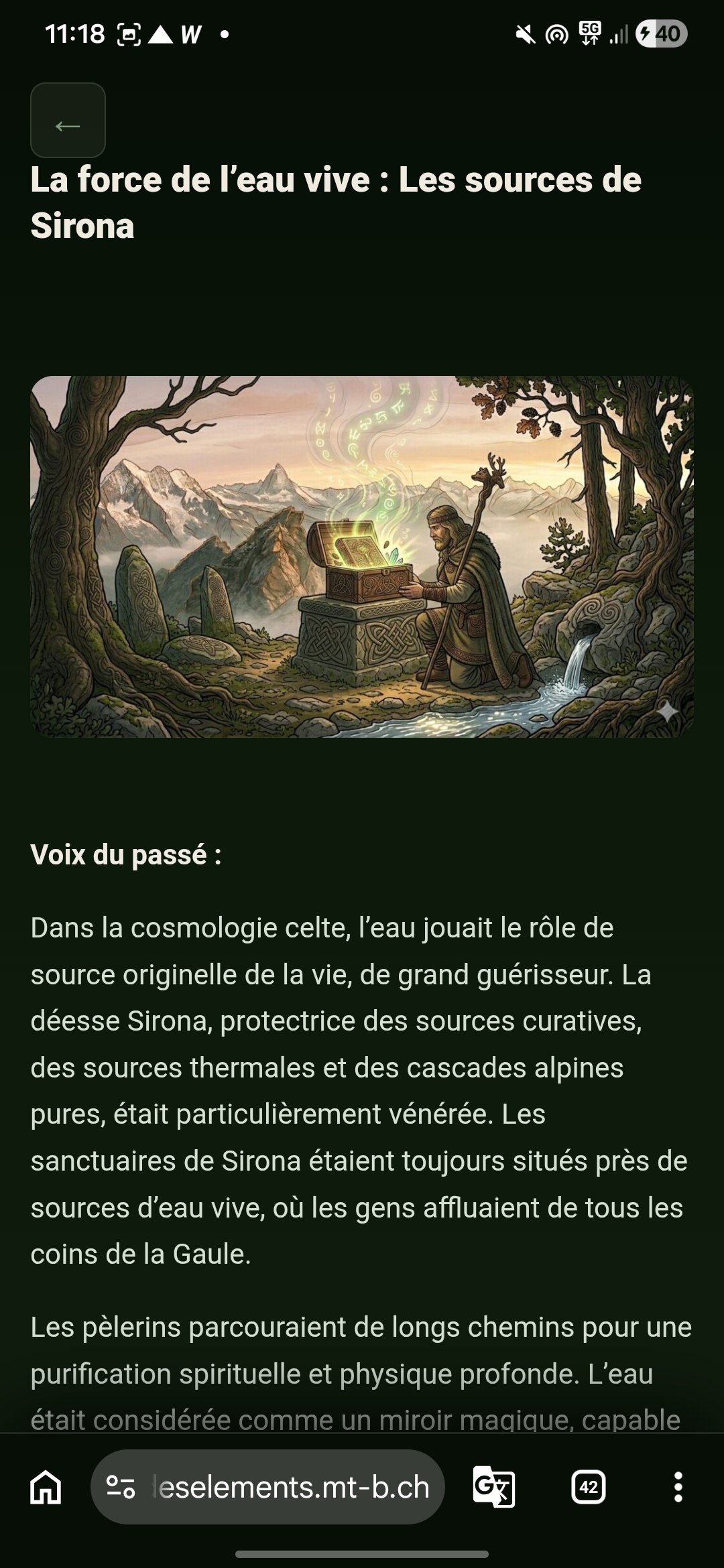 Capture d’écran de l’application : texte 2