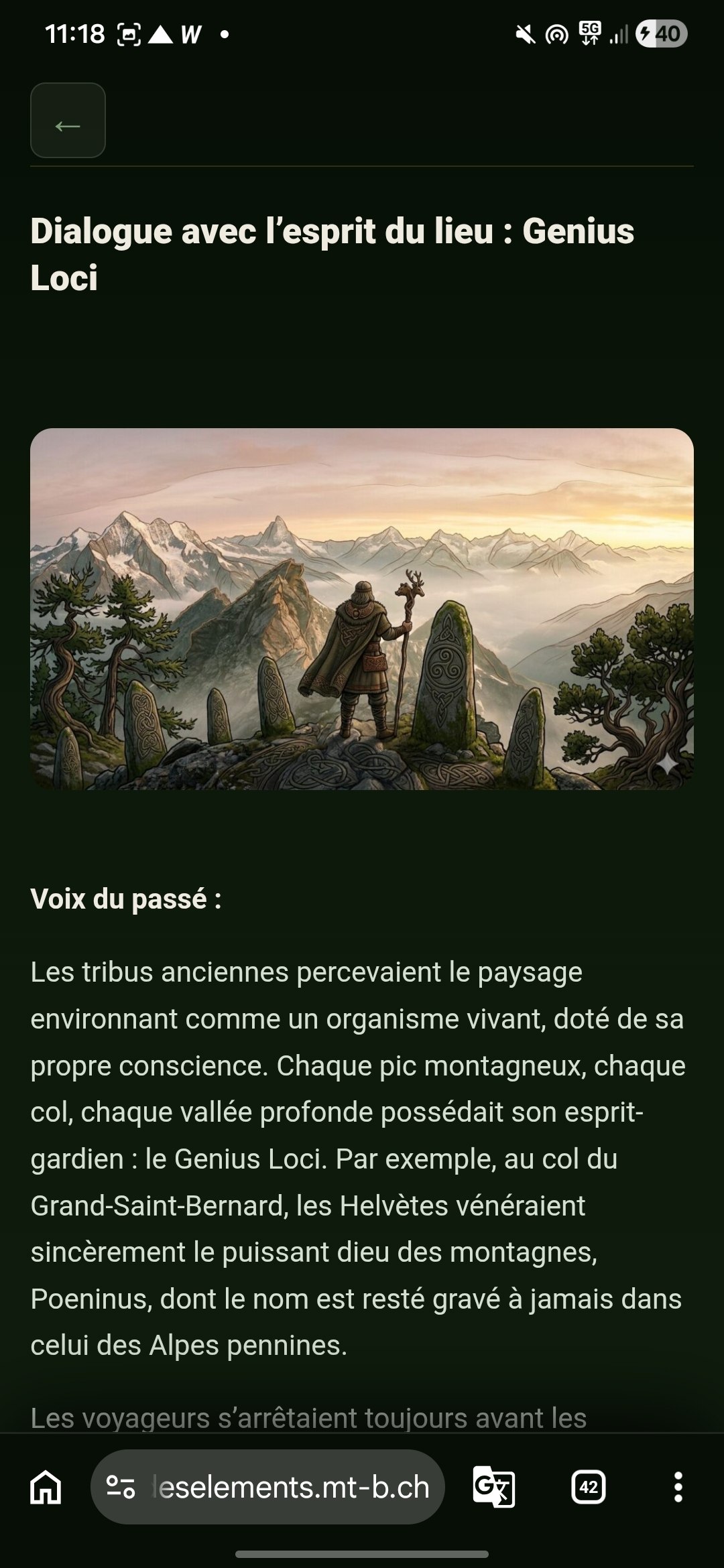Capture d’écran de l’application : texte 3