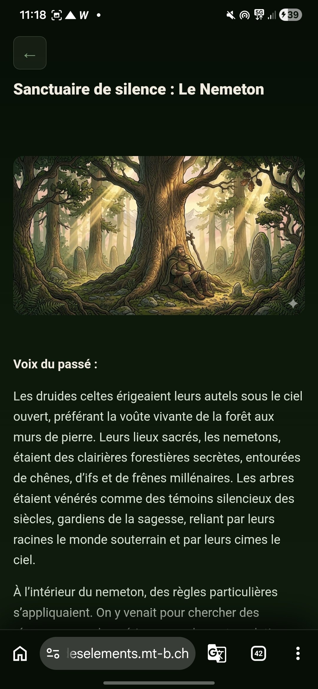 Capture d’écran de l’application : texte 5